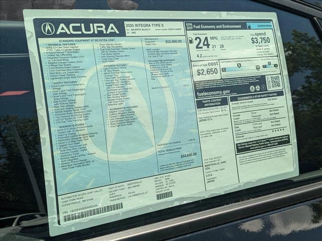 new 2025 Acura Integra car, priced at $54,695