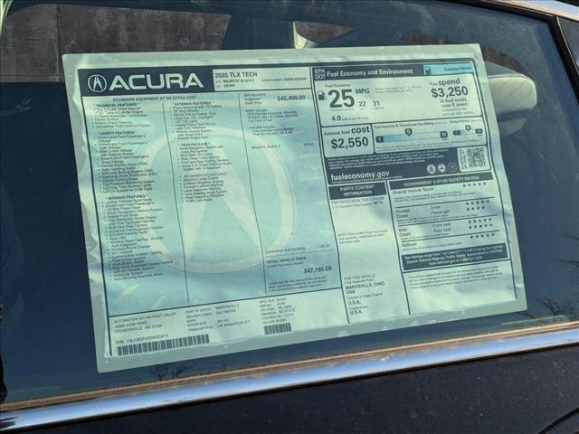 new 2025 Acura TLX car, priced at $47,195