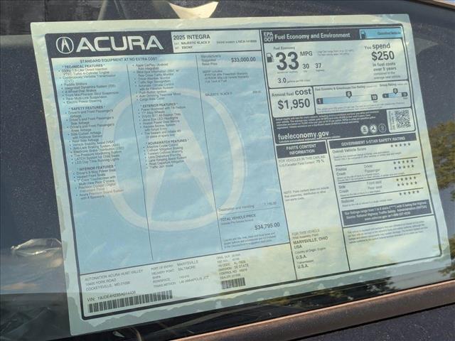 new 2025 Acura Integra car, priced at $34,795