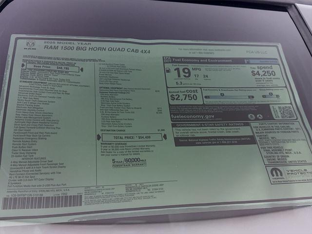 new 2025 Ram 1500 car, priced at $44,697