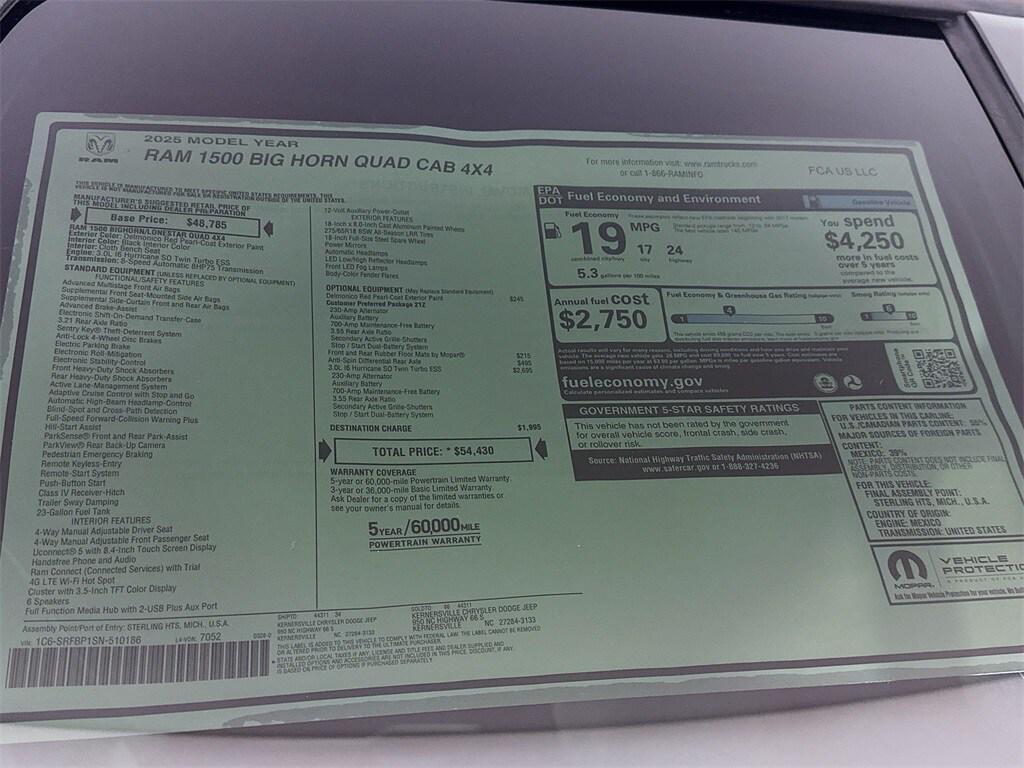 new 2025 Ram 1500 car, priced at $42,552