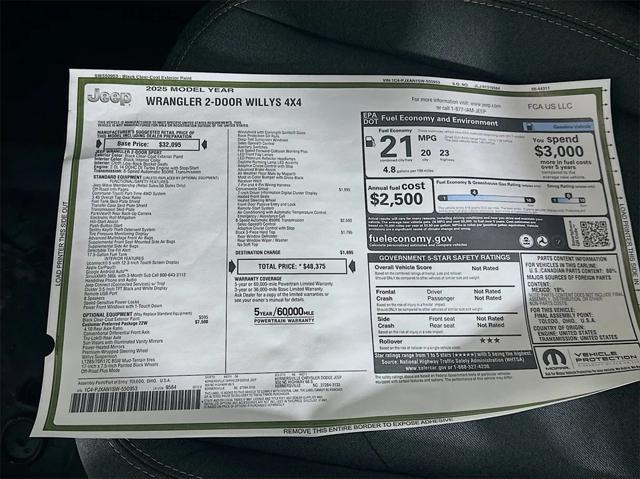 new 2025 Jeep Wrangler car, priced at $42,725