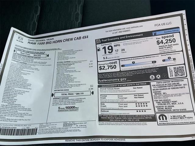 new 2025 Ram 1500 car, priced at $48,762