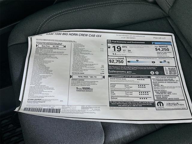 new 2025 Ram 1500 car, priced at $49,202
