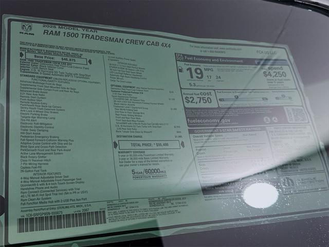 new 2025 Ram 1500 car, priced at $46,331