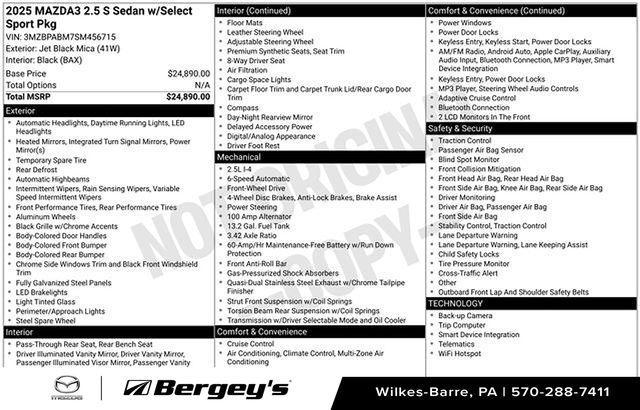 used 2025 Mazda Mazda3 car, priced at $22,995