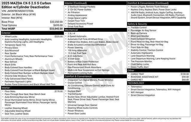 new 2025 Mazda CX-5 car, priced at $32,592