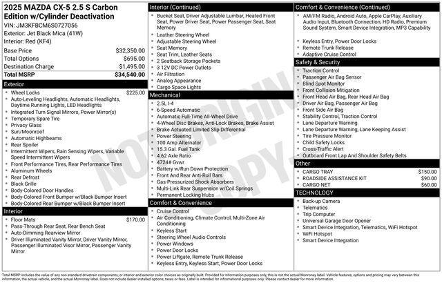 new 2025 Mazda CX-5 car, priced at $31,592