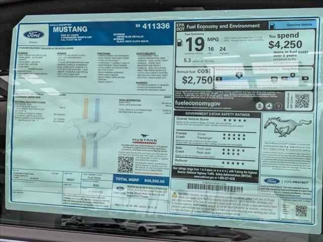 new 2025 Ford Mustang car, priced at $48,550