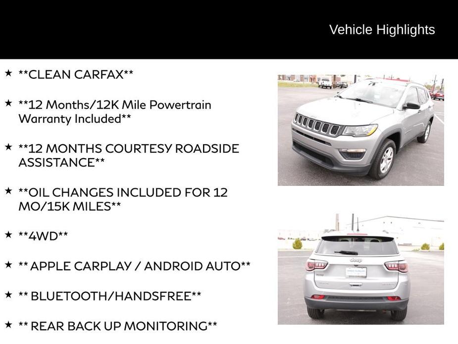 used 2019 Jeep Compass car, priced at $14,974