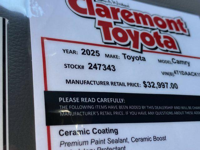new 2025 Toyota Camry car, priced at $32,997