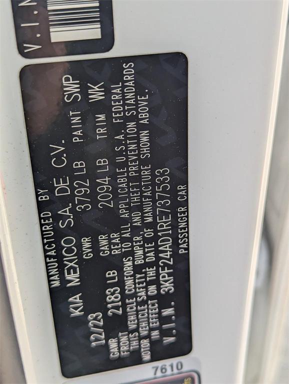 used 2024 Kia Forte car, priced at $14,900