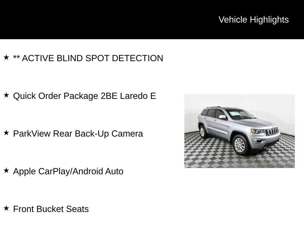 used 2021 Jeep Grand Cherokee car, priced at $21,500