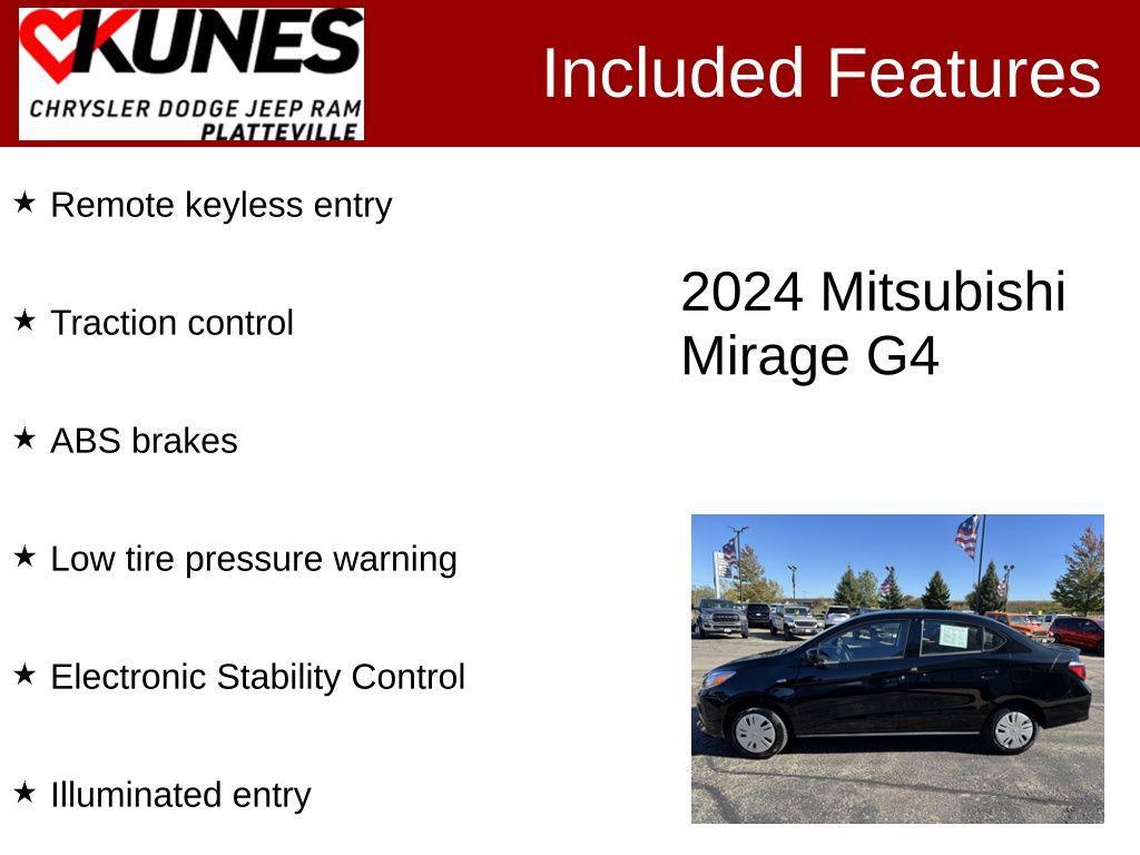 used 2024 Mitsubishi Mirage G4 car, priced at $16,391