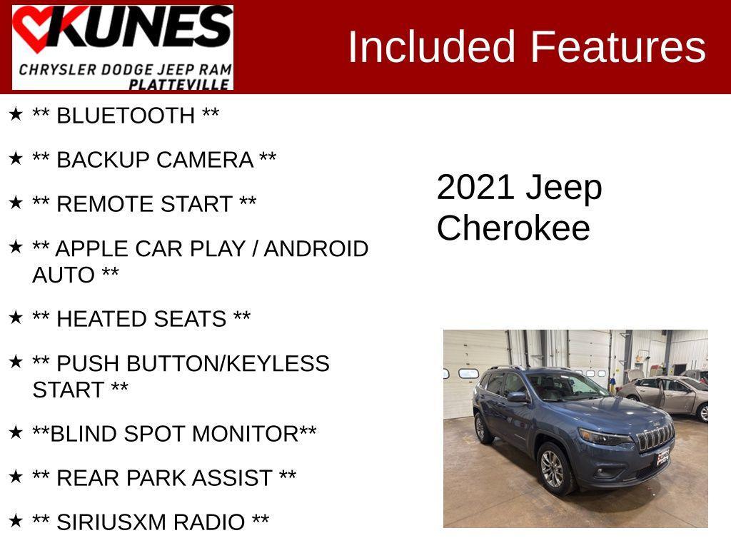 used 2021 Jeep Cherokee car, priced at $21,115