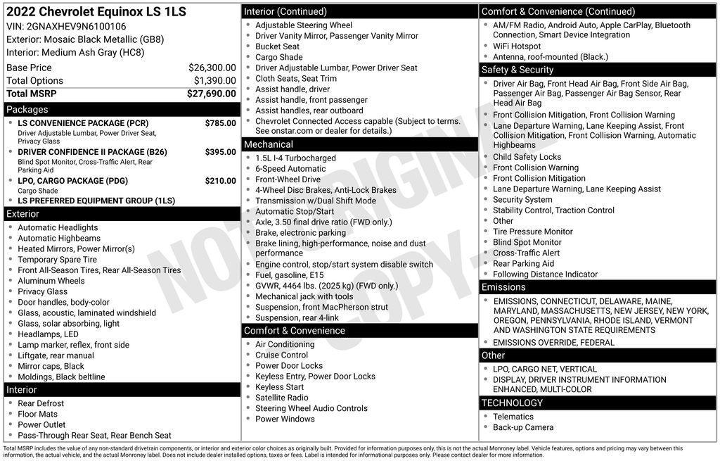 used 2022 Chevrolet Equinox car, priced at $18,417