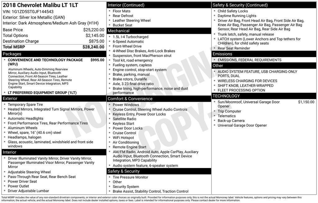 used 2018 Chevrolet Malibu car, priced at $8,157