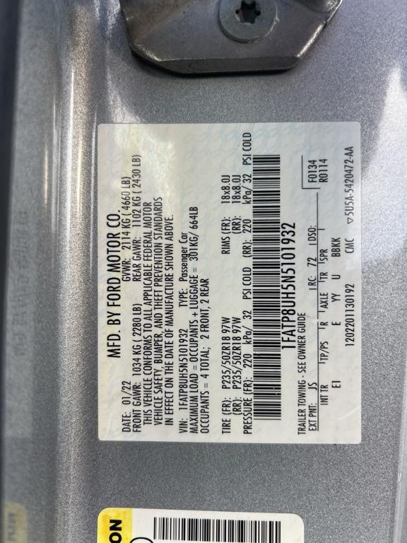 used 2022 Ford Mustang car, priced at $20,497