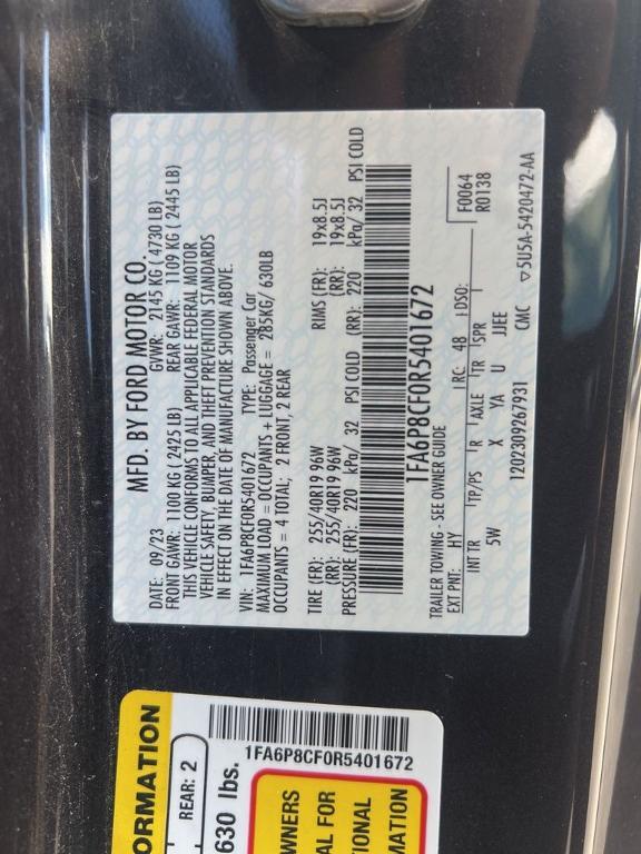 used 2024 Ford Mustang car, priced at $45,721