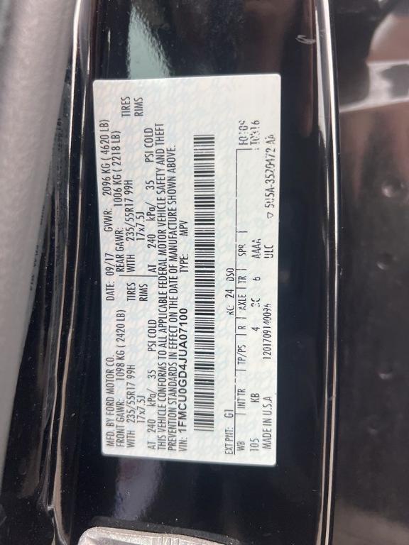 used 2018 Ford Escape car, priced at $6,497