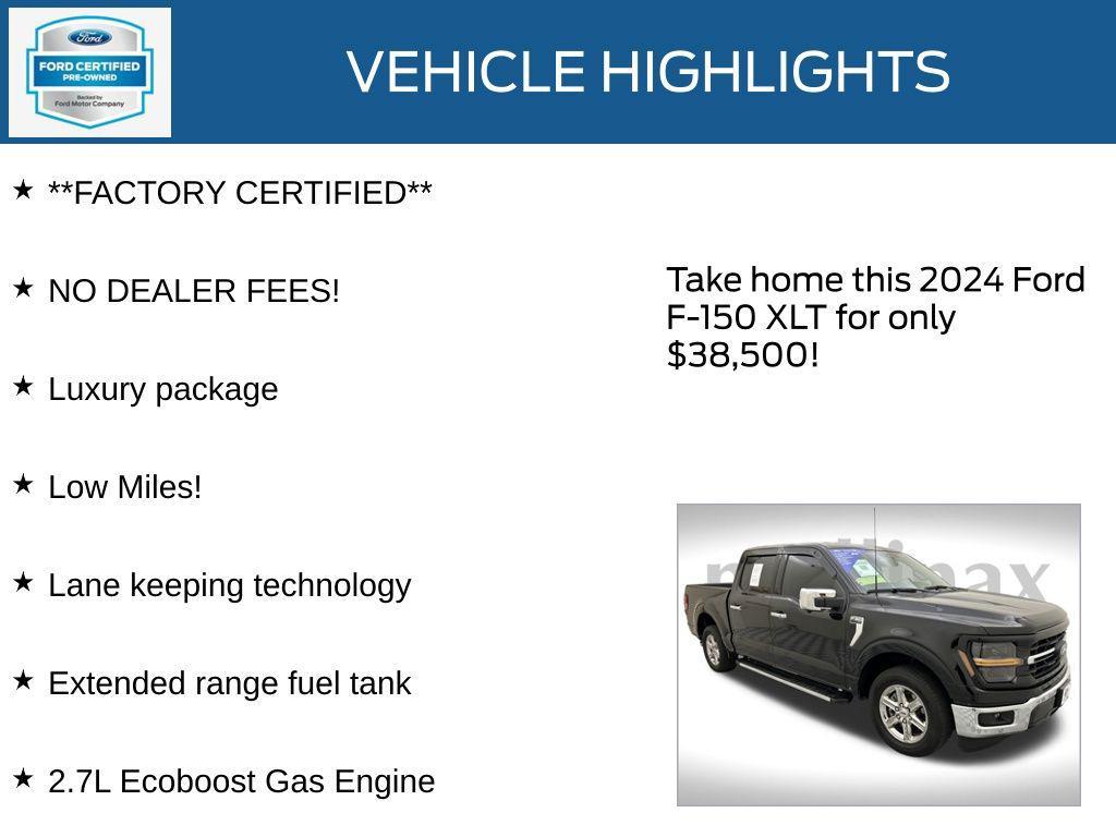 used 2024 Ford F-150 car, priced at $38,500