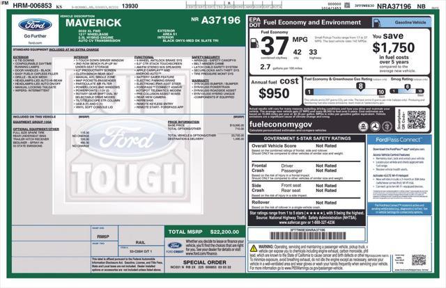 used 2022 Ford Maverick car, priced at $17,248