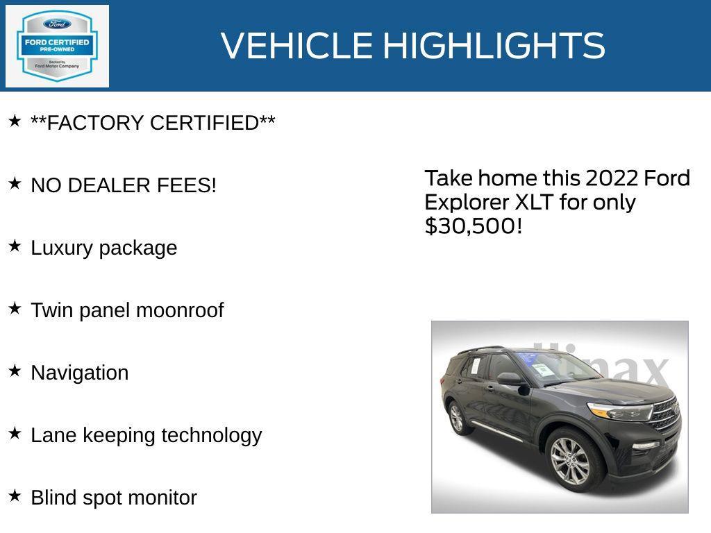 used 2022 Ford Explorer car, priced at $30,500