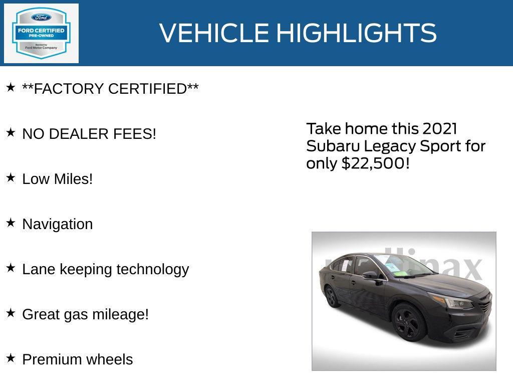 used 2021 Subaru Legacy car, priced at $22,500