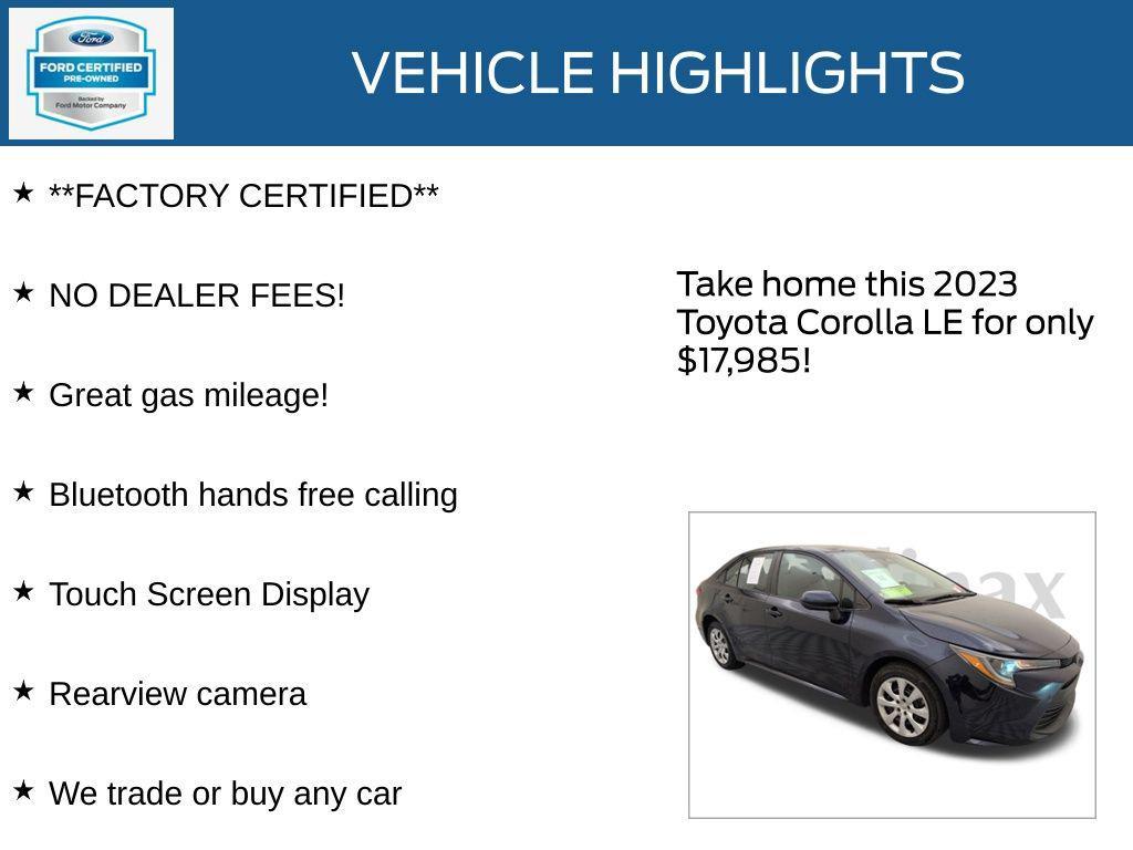 used 2023 Toyota Corolla car, priced at $17,985