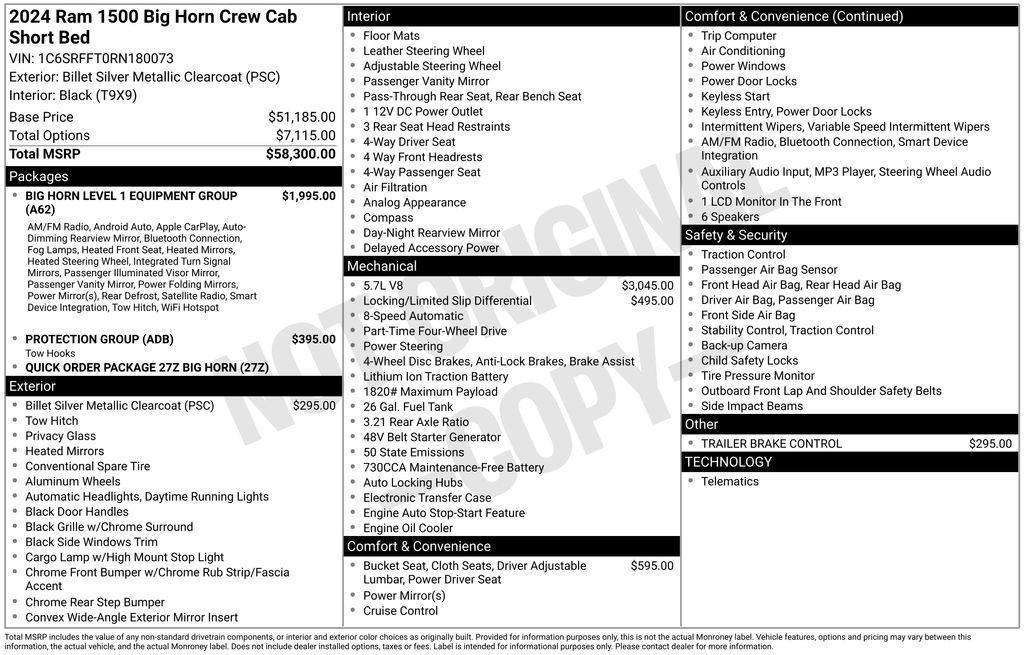 used 2024 Ram 1500 car, priced at $39,997