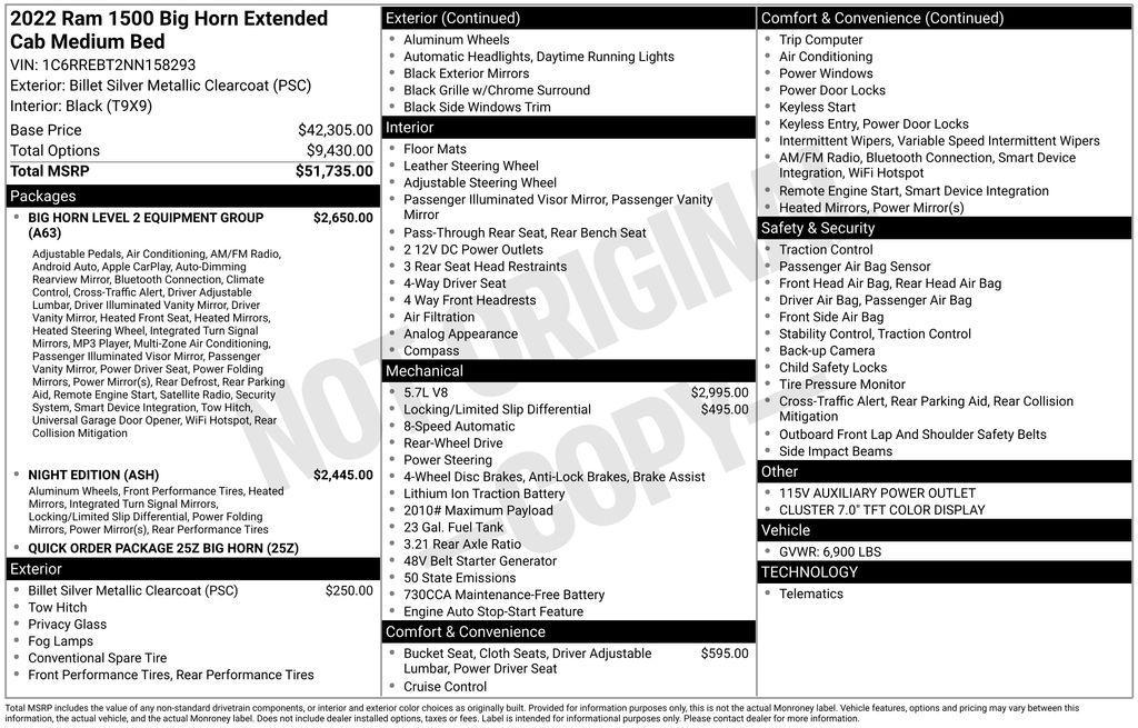 used 2022 Ram 1500 car, priced at $27,998