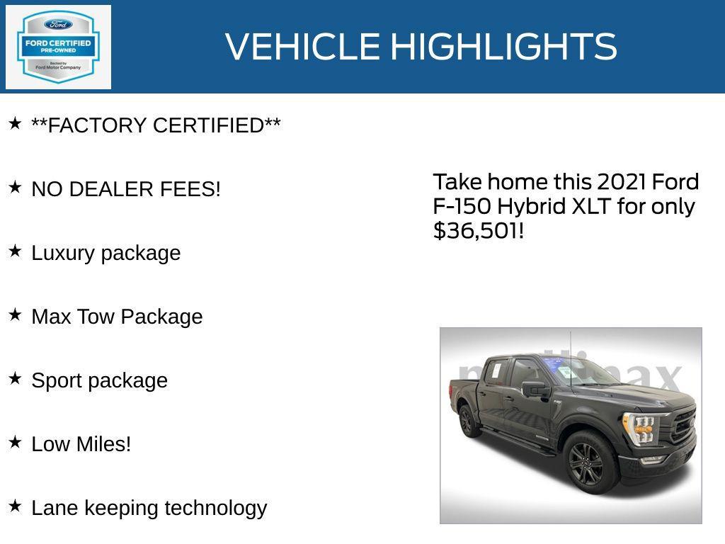 used 2021 Ford F-150 car, priced at $36,501