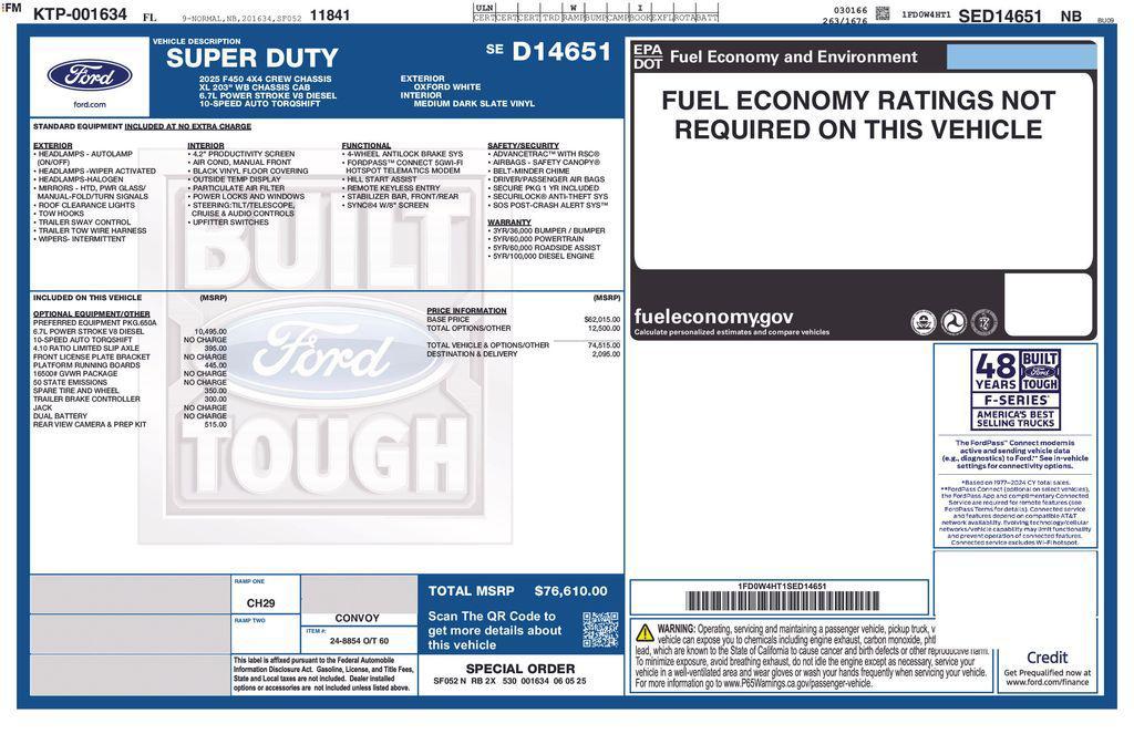 new 2025 Ford F-450 car, priced at $76,610