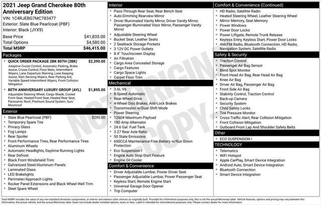 used 2021 Jeep Grand Cherokee car, priced at $26,888