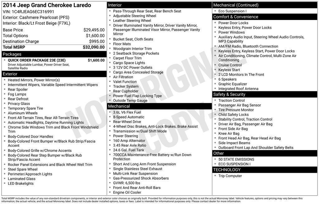 used 2014 Jeep Grand Cherokee car, priced at $8,200