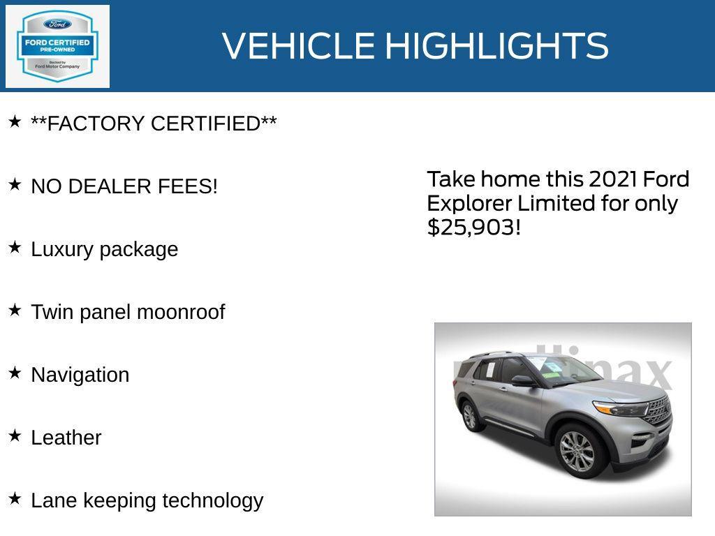 used 2021 Ford Explorer car, priced at $25,500