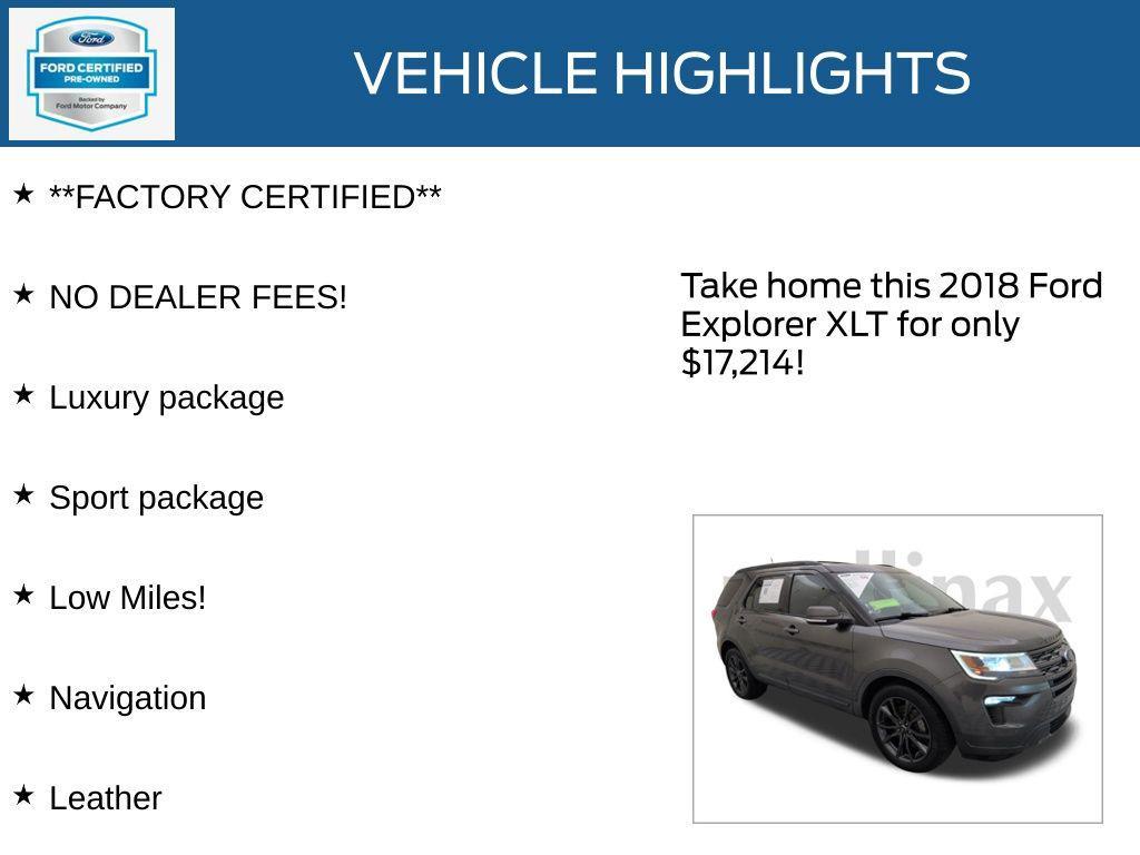 used 2018 Ford Explorer car, priced at $17,214