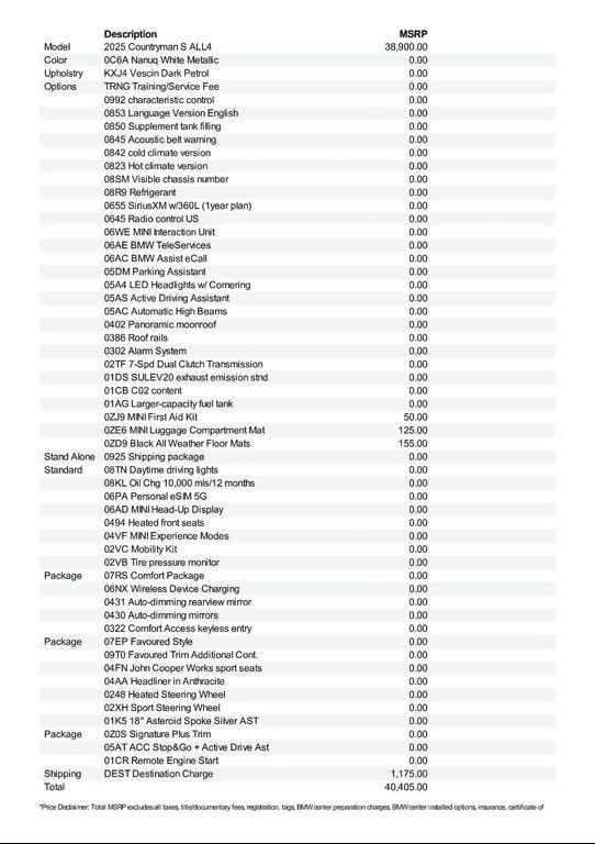 used 2025 MINI Countryman car, priced at $40,405
