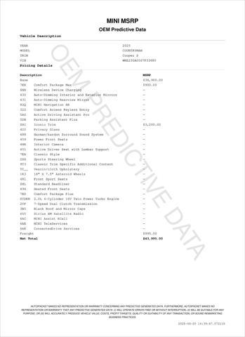 used 2025 MINI Countryman car, priced at $39,771