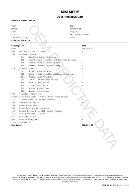 used 2025 MINI Countryman car, priced at $41,230