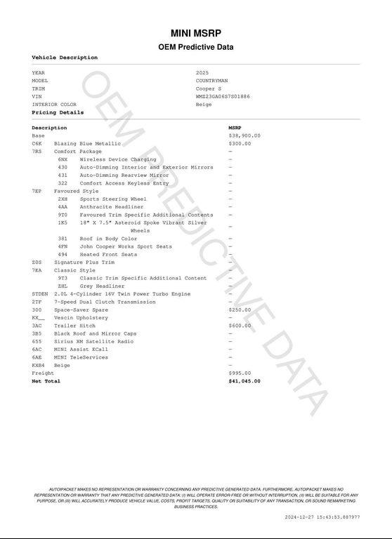 used 2025 MINI Countryman car, priced at $41,045