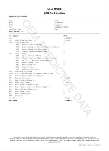 used 2025 MINI Countryman car, priced at $41,445