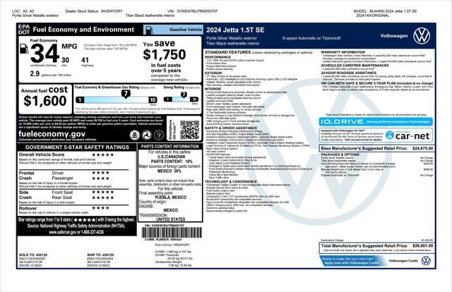 used 2024 Volkswagen Jetta car, priced at $23,559