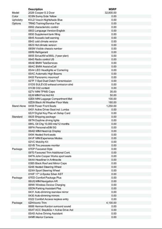new 2026 MINI Hardtop car, priced at $39,690