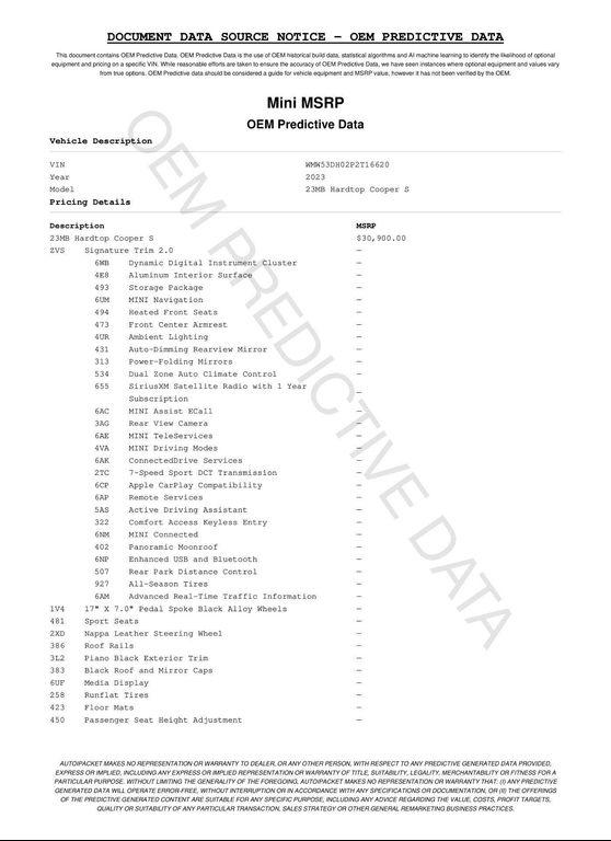 used 2023 MINI Hardtop car, priced at $31,555