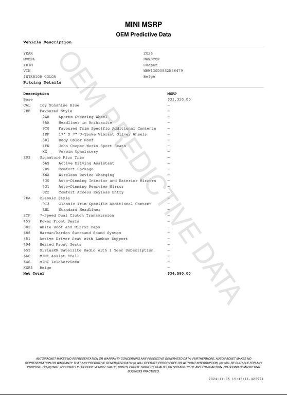 used 2025 MINI Hardtop car, priced at $34,580