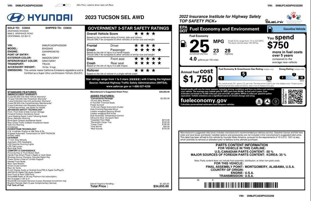 used 2023 Hyundai Tucson car, priced at $23,971