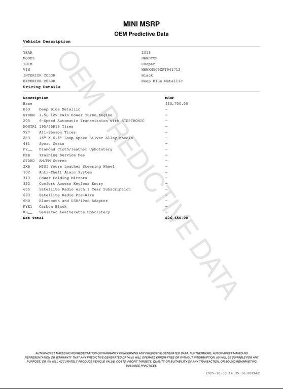 used 2015 MINI Hardtop car, priced at $15,555