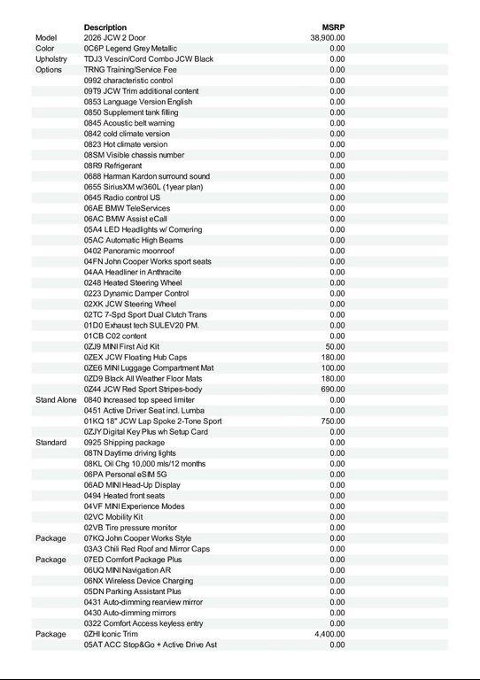 new 2026 MINI Hardtop car, priced at $46,425