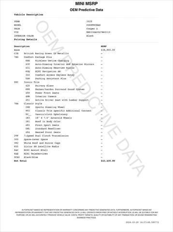 new 2025 MINI Countryman car, priced at $43,430